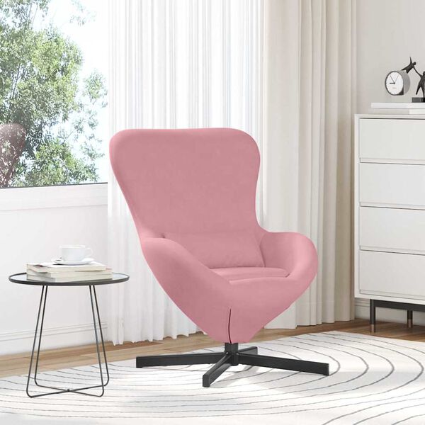 vidaXL Fauteuil &oelig;uf Rose 63 x 73 x 90 cm Velours