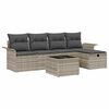 vidaXL Ensemble de canap&eacute; de jardin 6 pc Gris clair polyrotin