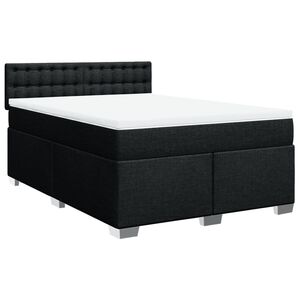 vidaXL Sommier &agrave; lattes de lit avec matelas Noir 160x200 cm Tissu