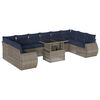 vidaXL Ensemble de canap&eacute; de jardin 11 pcs avec coussins gris r&eacute;sine tress&eacute;e