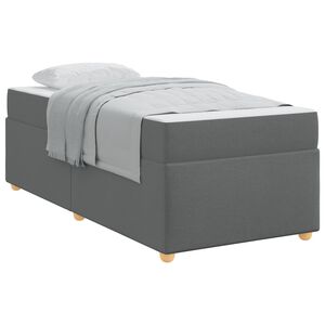 vidaXL Cadre de lit avec matelas Gris fonc&eacute; 80 x 200 cm tissu