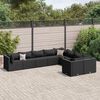 vidaXL Salon de jardin 9 pcs avec coussins noir r&eacute;sine tress&eacute;e