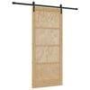 vidaXL Porte coulissante 93 x 211 cm Bois d'ing&eacute;nierie Naturel et noir