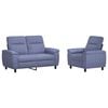 vidaXL Ensemble de Canap&eacute;s 2 pcs Bleu denim Tissu