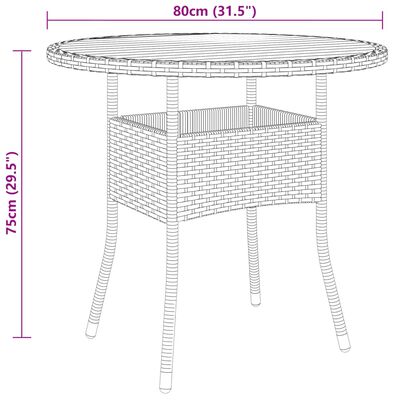 vidaXL Mobilier à dîner de jardin 3 pcs Résine tressée Noir