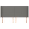vidaXL T&ecirc;te de lit avec oreilles Gris fonc&eacute; 183x16x118/128 cm Tissu