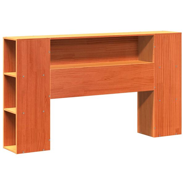 vidaXL T&ecirc;te de lit avec rangement cire marron 150cm bois massif de pin