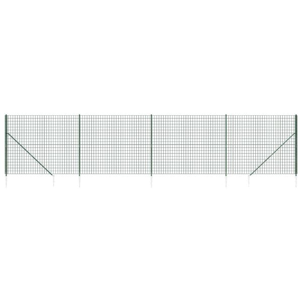 vidaXL Cl&ocirc;ture en treillis m&eacute;tallique et piquet d'ancrage vert 2,2x10m
