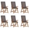 vidaXL Chaise de jardin 6 pcs Marron et gris 57 x 71,5 x 104 cm