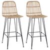 vidaXL Tabouret de bar 2 pc Naturel 44 x 55 x 109 cm Rattan et Acier
