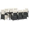 vidaXL Ensemble de salle &agrave; manger pour jardin 9 pc Noir polyrotin