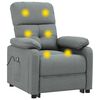 vidaXL Fauteuil de massage inclinable Gris fonc&eacute; Tissu