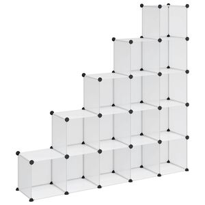 vidaXL Cubes de rangement 15 pcs Transparent PP