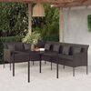 vidaXL Ensemble &agrave; manger de jardin coussins 2pcs noir r&eacute;sine tress&eacute;e