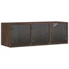 vidaXL Armoire murale avec portes en verre ch&ecirc;ne marron 102x37x35 cm