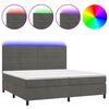 vidaXL Sommier &agrave; lattes de lit avec matelas LED Gris fonc&eacute; 200x200 cm
