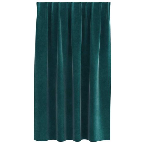 vidaXL Rideaux occultants 2 pcs Vert fonc&eacute; 140 x 140 cm Velours