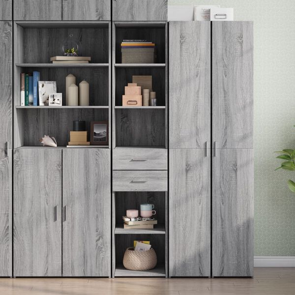 vidaXL Buffet haut sonoma gris 40x42,5x185 cm bois d'ing&eacute;nierie