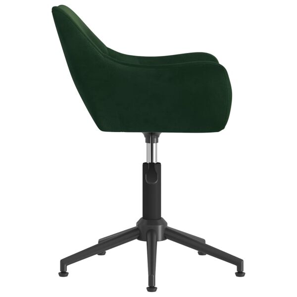 vidaXL Chaise pivotante de salle &agrave; manger Vert fonc&eacute; Velours