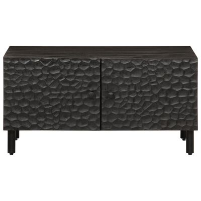 vidaXL Table basse noir 80x50x40 cm bois massif de manguier