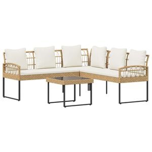 vidaXL Ensemble de canap&eacute; de jardin 2 pc Naturel