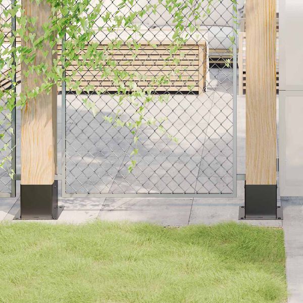 vidaXL Bases de poteau carr&eacute;es 4 pcs anthracite 141x141 mm