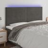 vidaXL T&ecirc;te de lit &agrave; LED Gris fonc&eacute; 200x5x118/128 cm Velours