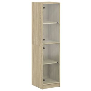 vidaXL Buffet avec portes en verre ch&ecirc;ne sonoma 35x37x142 cm