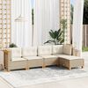 vidaXL Salon de jardin avec coussins 5 pcs beige r&eacute;sine tress&eacute;e