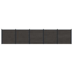vidaXL Panneau de cl&ocirc;ture 5 pcs WPC et Aluminium Noir