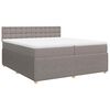 vidaXL Sommier &agrave; lattes de lit avec matelas Taupe 200x200 cm Tissu