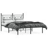 vidaXL Cadre de lit m&eacute;tal sans matelas avec t&ecirc;te de lit noir 140x190cm