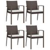 vidaXL Chaises de jardin coussins lot de 4 marron 56,5x57x83 cm rotin