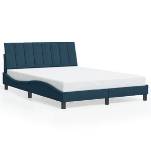 vidaXL Cadre de lit sans matelas Hanko bleu 120x200 cm velours