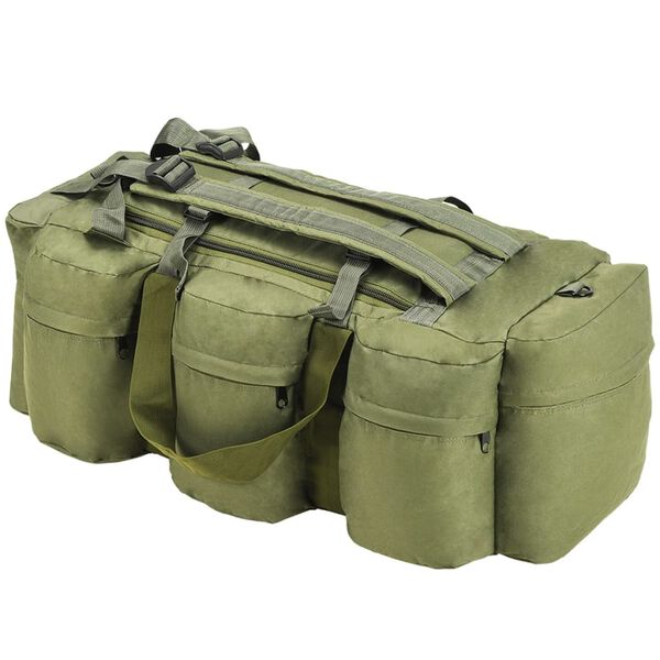 vidaXL Sac de sport style militaire 3-en-1 45 L Vert olive