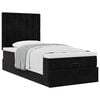 vidaXL Cadre de lit ottoman avec matelas noir 90x200 cm velours