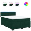 vidaXL Sommier &agrave; lattes de lit et matelas Vert fonc&eacute; 140x190cm Velours