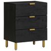 vidaXL Table de chevet noir 50x33x62 cm bois d'ing&eacute;nierie
