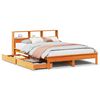 vidaXL Lit biblioth&egrave;que sans matelas cire marron 150x200 cm pin massif