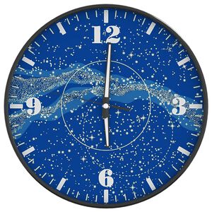vidaXL Horloge murale et &eacute;chelles et aiguilles lumineuses bleu &Oslash;30 cm