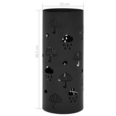 vidaXL Porte-parapluie Design Parapluies Acier Noir
