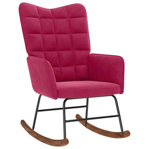 vidaXL Chaise &agrave; bascule Rouge bordeaux Velours