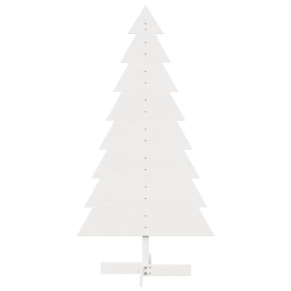vidaXL Arbre de Noël en bois pour décoration blanc 150 cm pin massif