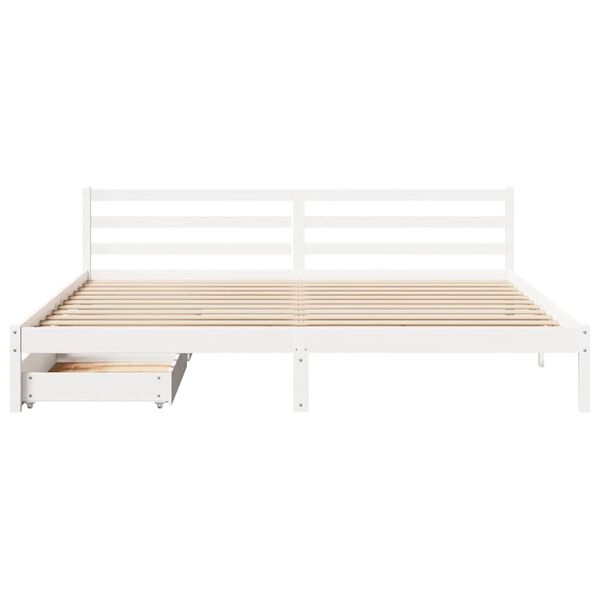 vidaXL Cadre de lit sans matelas blanc 180x200 cm bois massif de pin