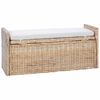 vidaXL Banc de rangement avec coussin Naturel 110 x 40 x 50 cm Rotin