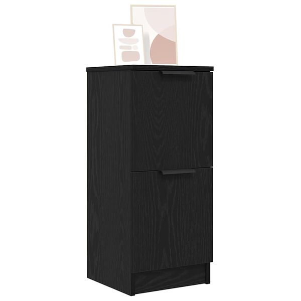vidaXL Buffet Ch&ecirc;ne noir 30 x 30 x 70 cm Bois d'ing&eacute;nierie