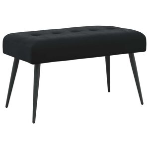 vidaXL Banc avec capitonnage bouton Noir 80 x 40 x 46 cm Velours