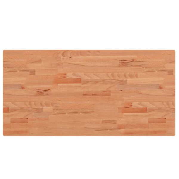 vidaXL Comptoir de salle de bain 100x50x2,5 cm bois massif de h&ecirc;tre