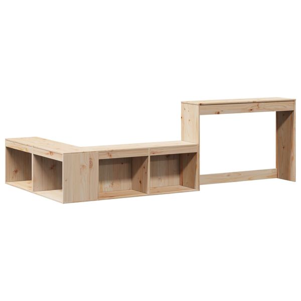 vidaXL Table de chevet avec bureau 222x107x75 cm bois de pin massif