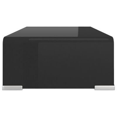 vidaXL Meuble TV/ Support pour moniteur 40 x 25 x 11 cm Verre Noir